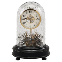 Early Electric Clock by Bulle W Fine Undamaged Cut Crystal Dome Antique