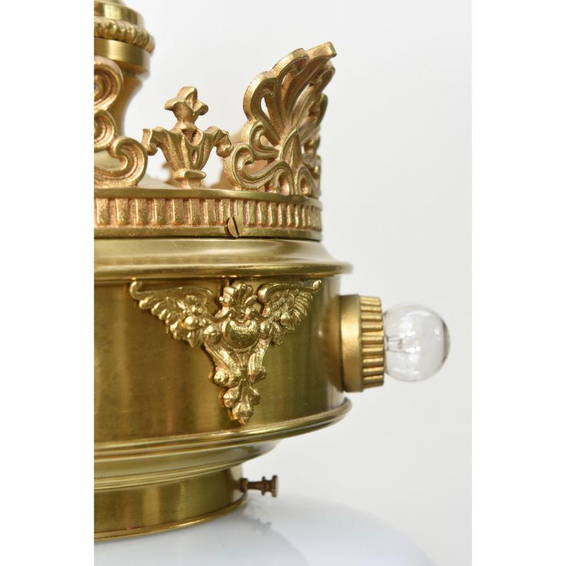 American Early Electric Ornate Pendant Fixture For Sale