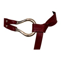 Early Elsa Peretti for Tiffany & Co Sterling Equestrian Buckle and Brown Leather