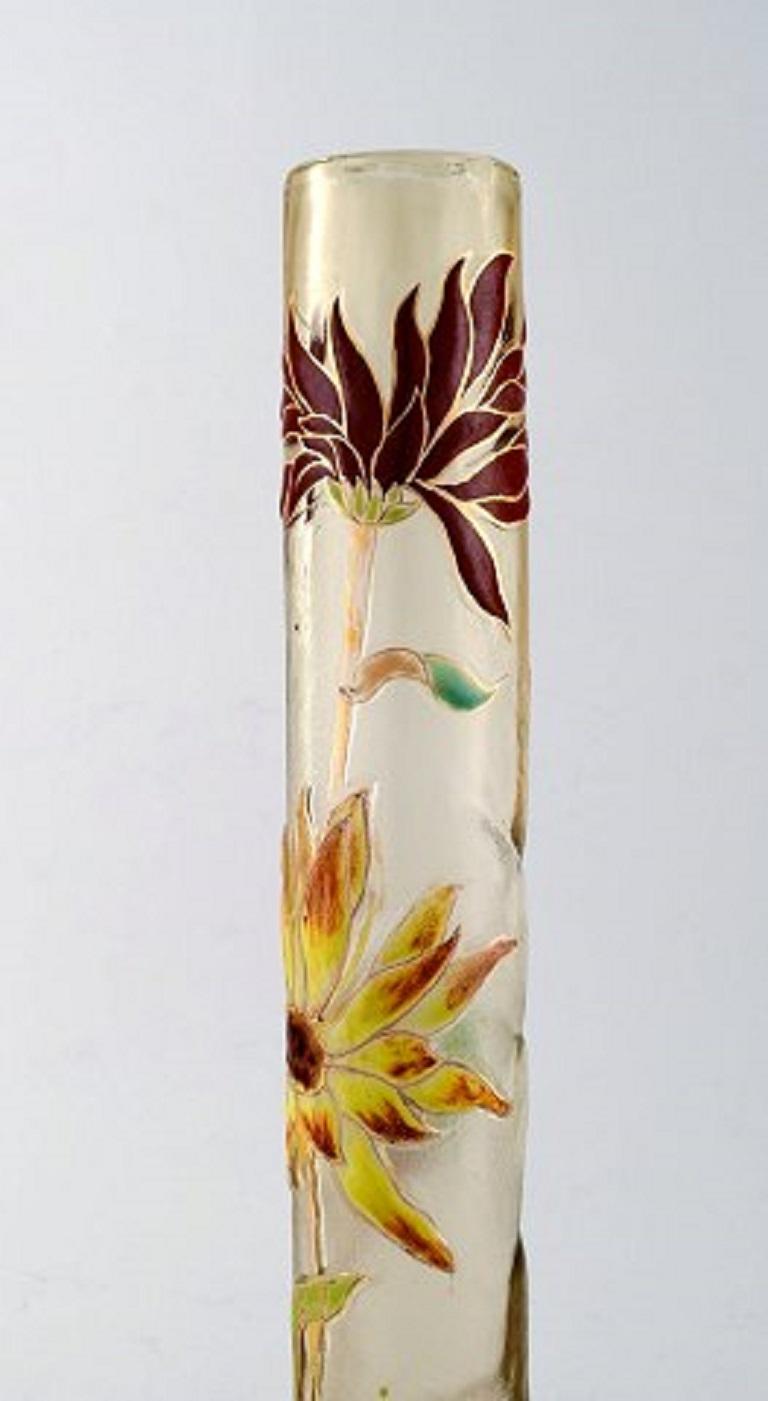 Early Emile Gallé Japonisme Vase in Clear Frosted Glass, 1890s In Excellent Condition In Copenhagen, DK