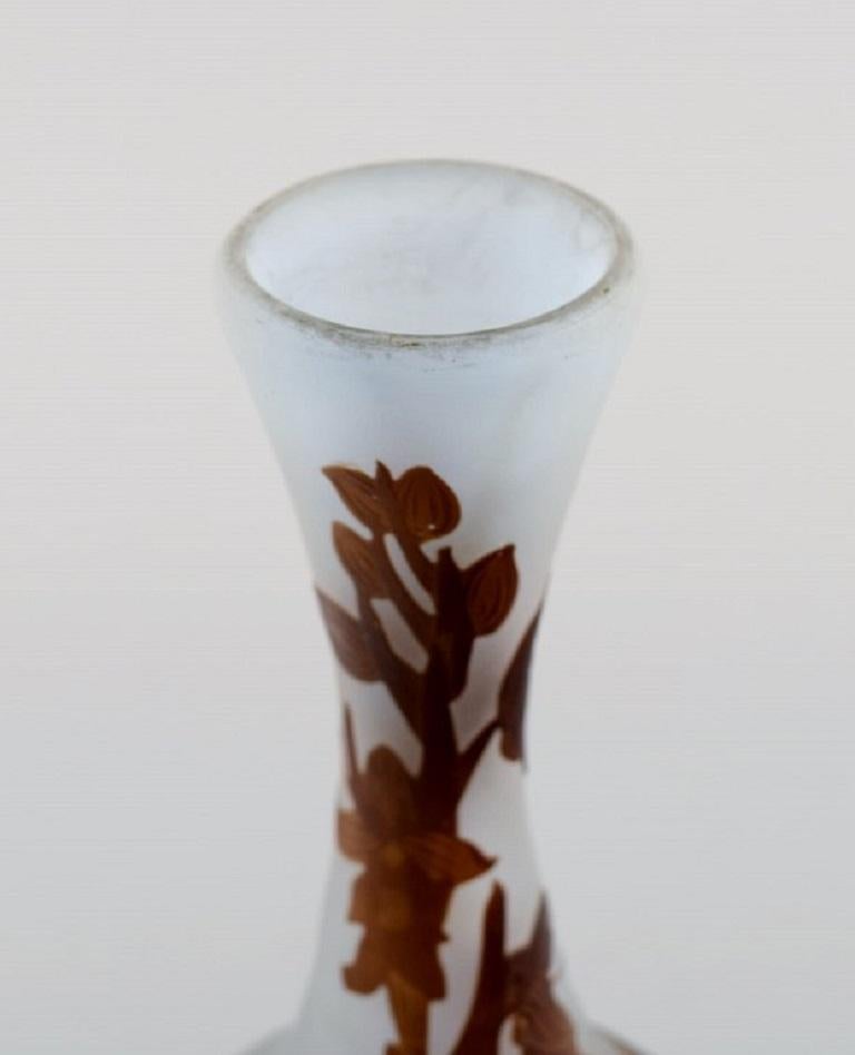 Early Emile Gallé Vase in Frosted and Brown Art Glass, Early 20th C. In Excellent Condition For Sale In Copenhagen, DK