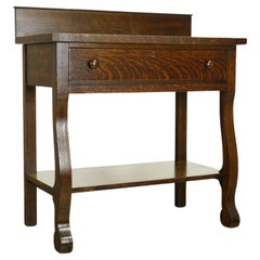 Used Early Empire Tiger Oak Sideboard Server