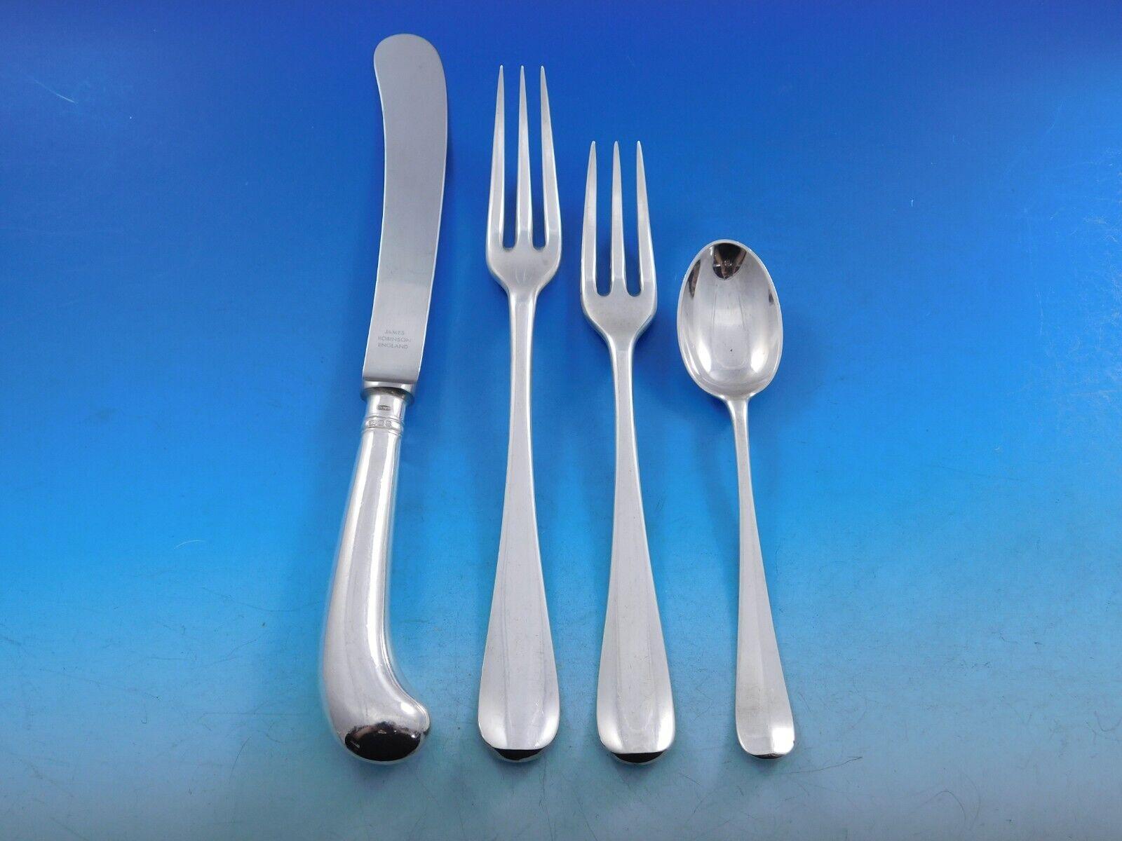 James Robinson

For 70 years, James Robinson has been selling exquisite handmade sterling silver flatware in Sheffield, England. Today, the silver is still made in the traditional way. They start with a rectangular strip of silver, then forge,