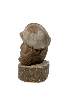 Early English Carved Wooden Sir Francis Drake Bust