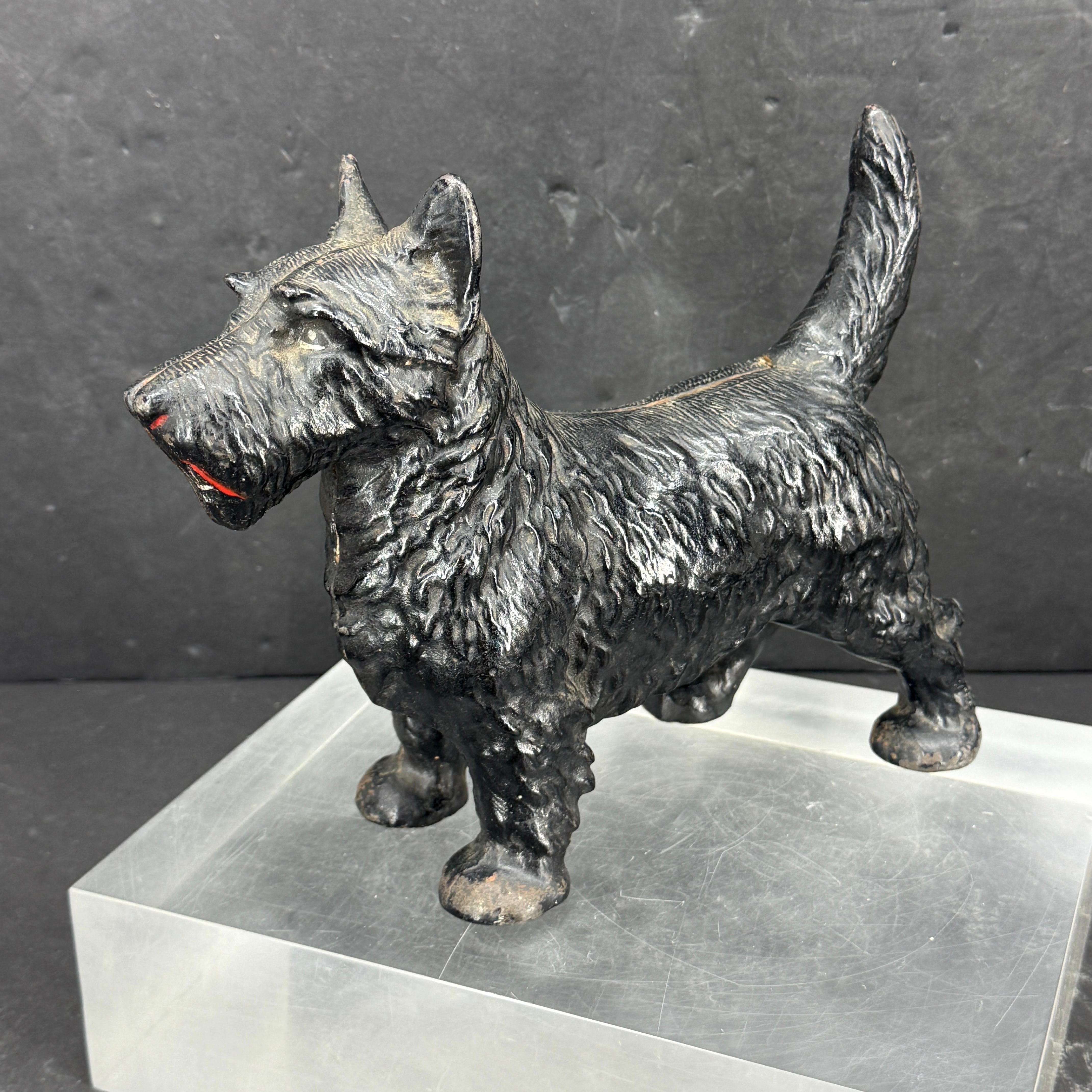 Fermaporta per cane terrier nero in ghisa inglese di prima qualità in vendita 2