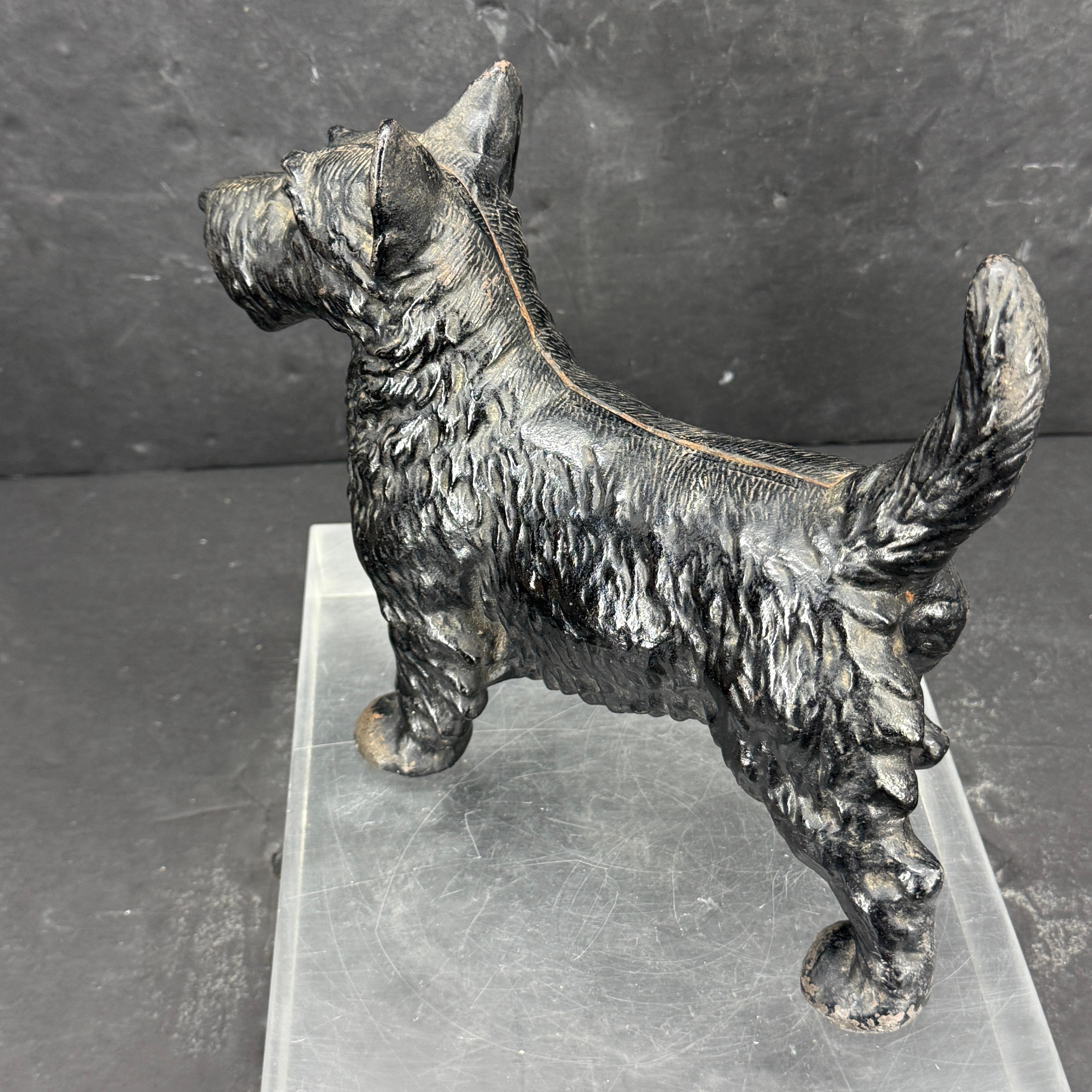 Fermaporta per cane terrier nero in ghisa inglese di prima qualità in vendita 1