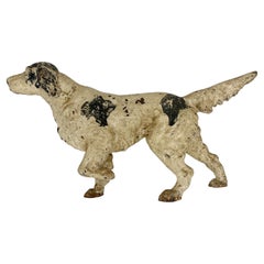 Antique Early English Cast Iron Pointer Setter Dog Door Stop