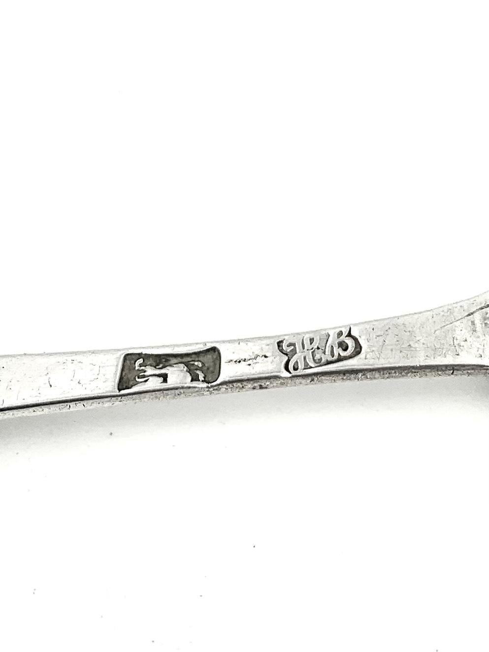 George III Early English Georgian Period Hester Bateman Sterling Silver Baby Spoon For Sale