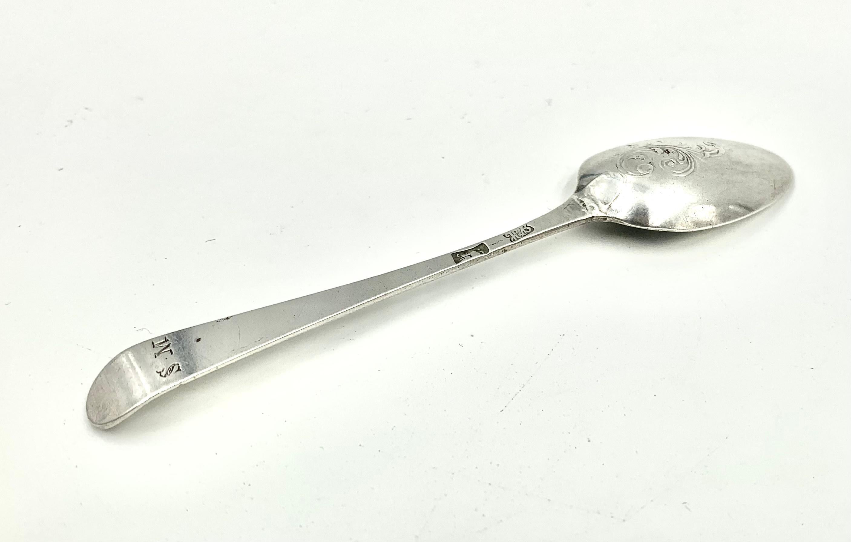 British Early English Georgian Period Hester Bateman Sterling Silver Baby Spoon For Sale
