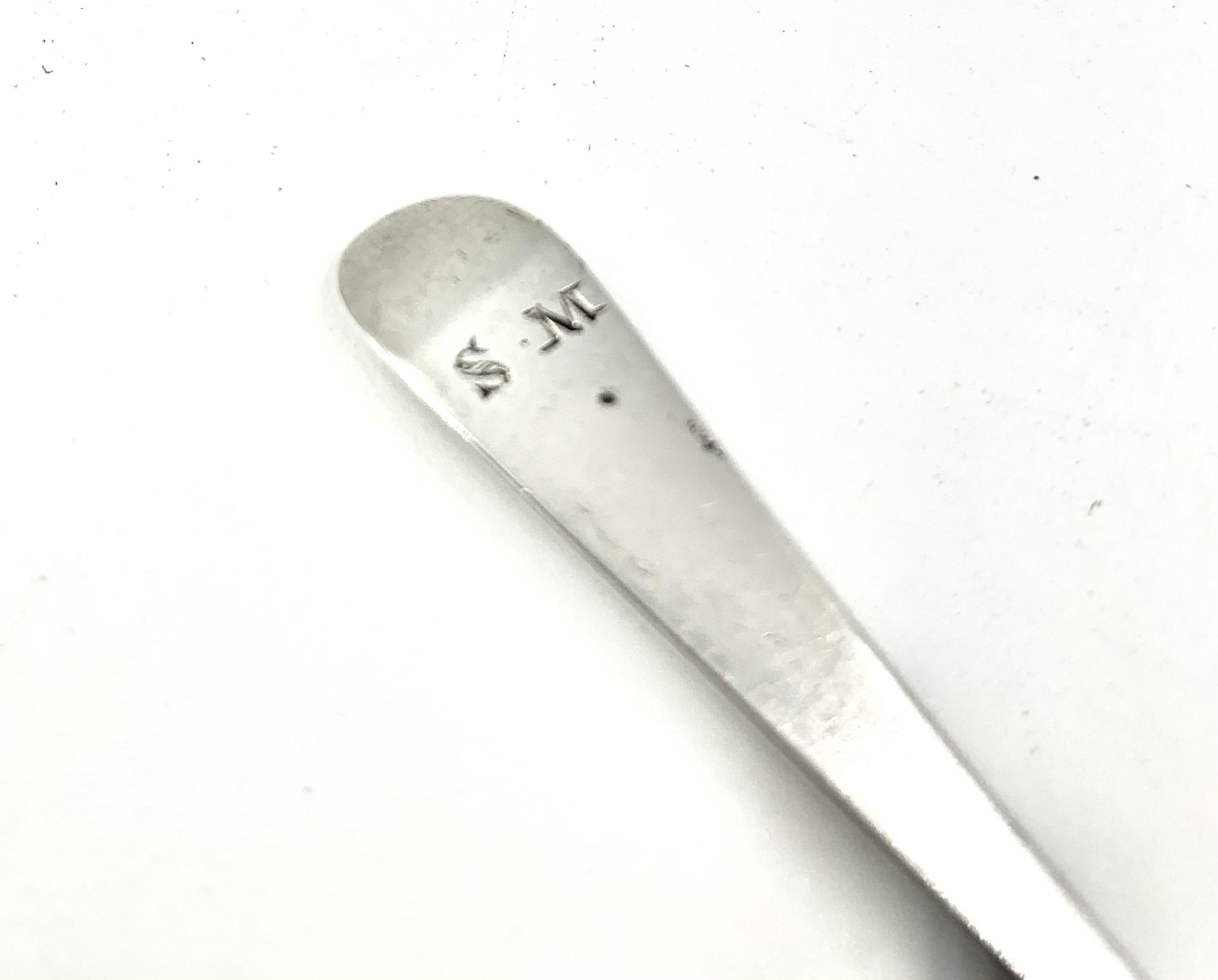 18th Century and Earlier Early English Georgian Period Hester Bateman Sterling Silver Baby Spoon For Sale