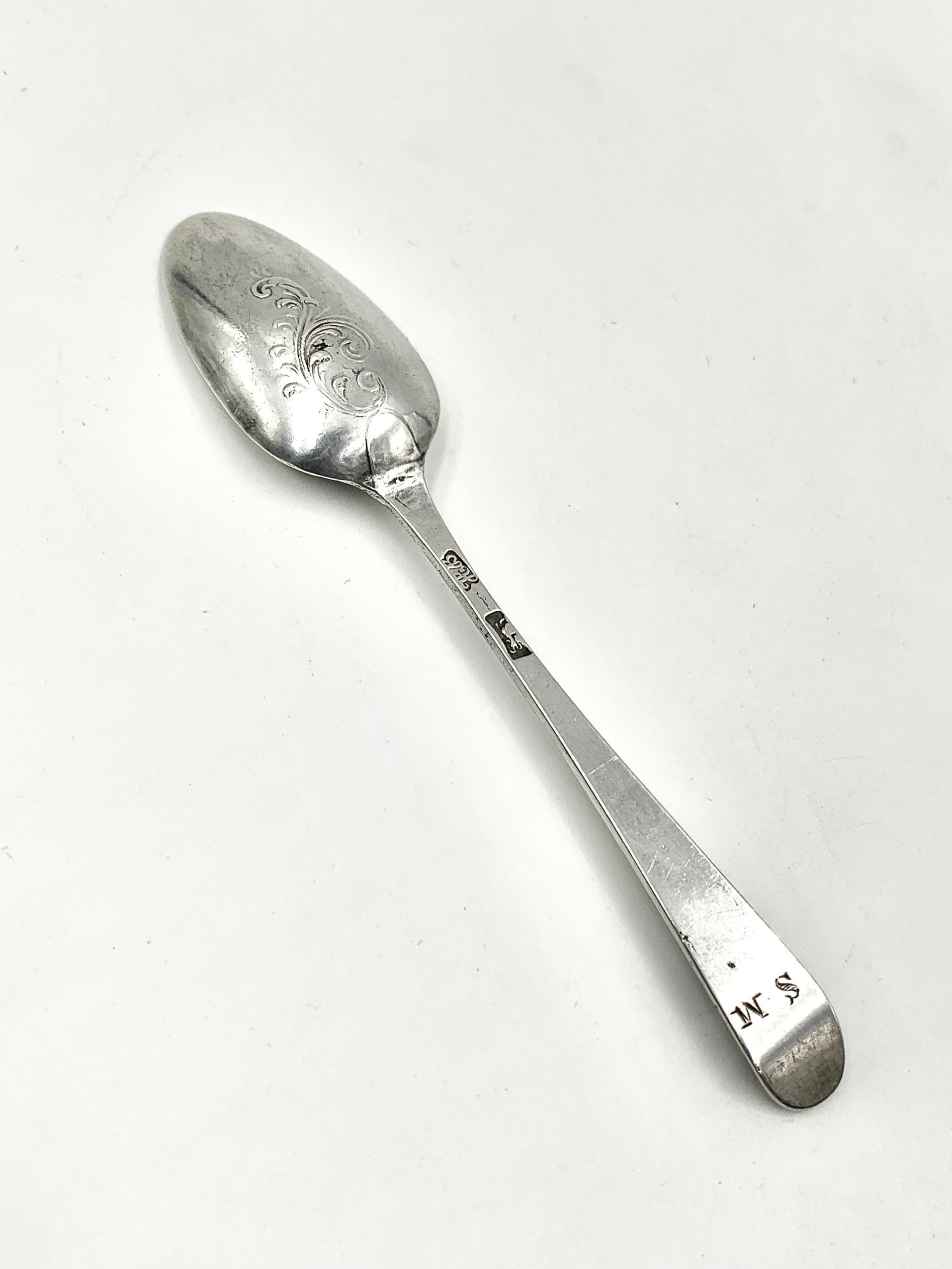Early English Georgian Period Hester Bateman Sterling Silver Baby Spoon For Sale 2