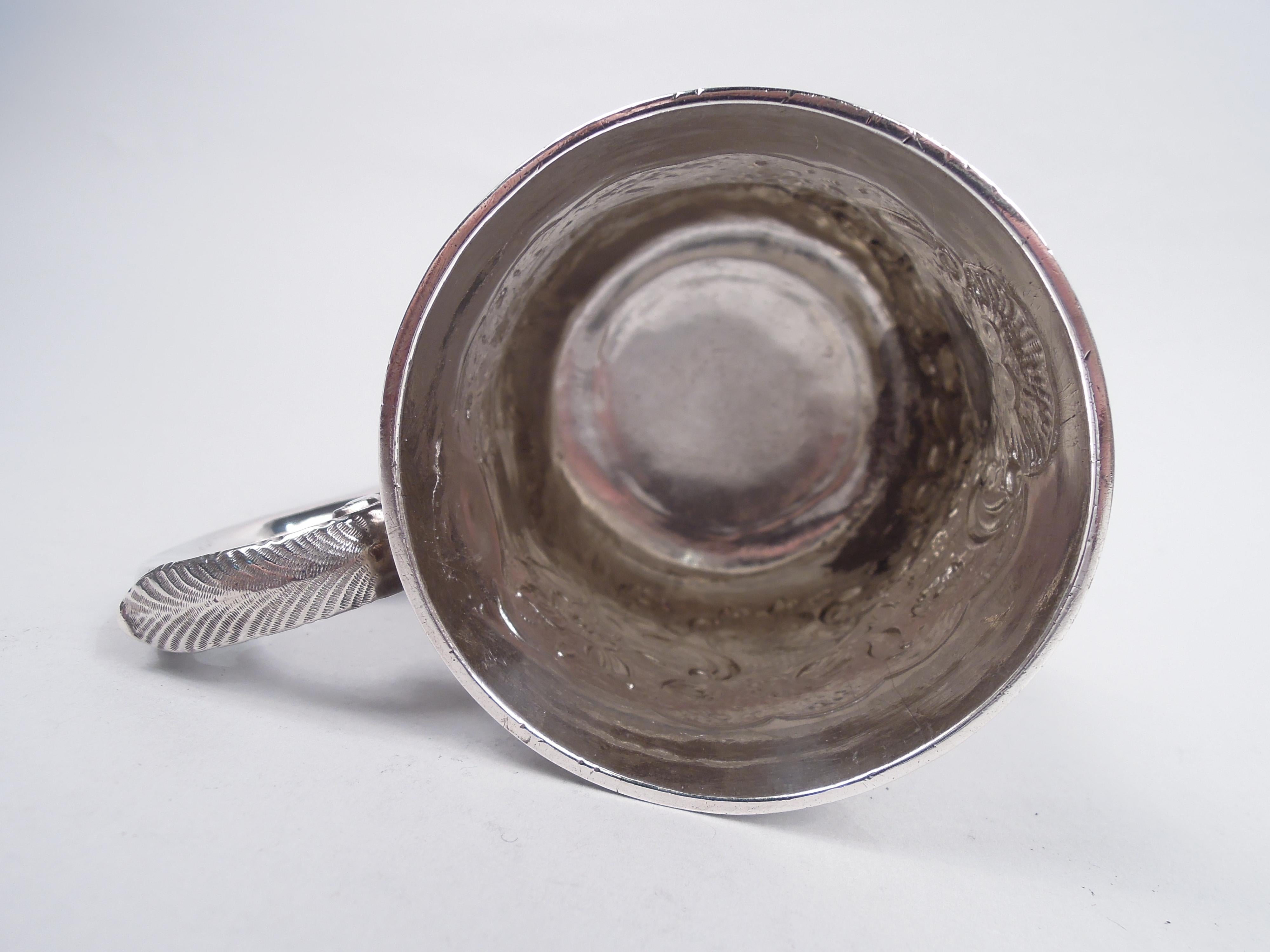 Early English Georgian Sterling Silver Mug by Tearle, 1735 For Sale 6
