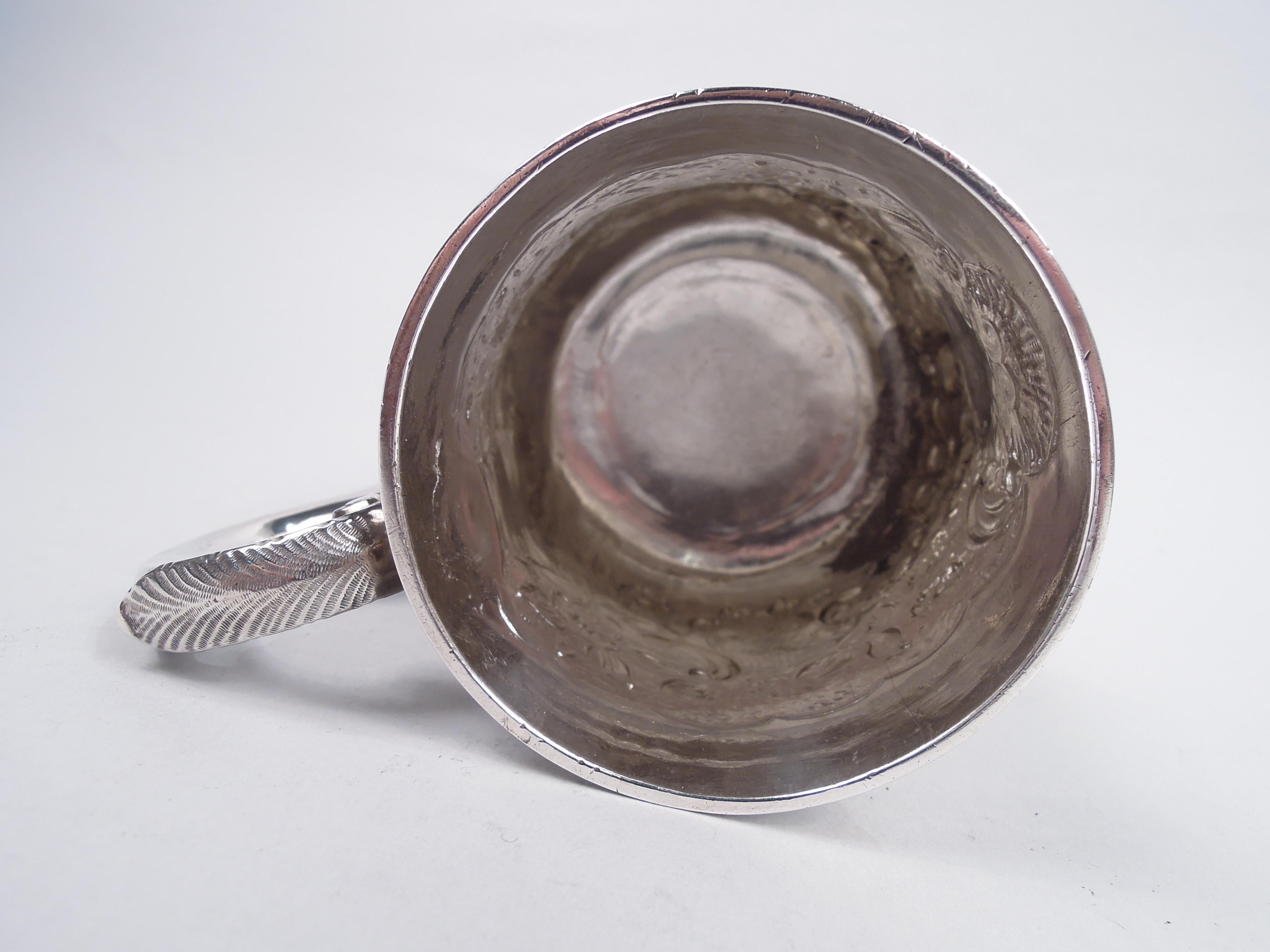 Early English Georgian Sterling Silver Mug by Tearle, 1735 6