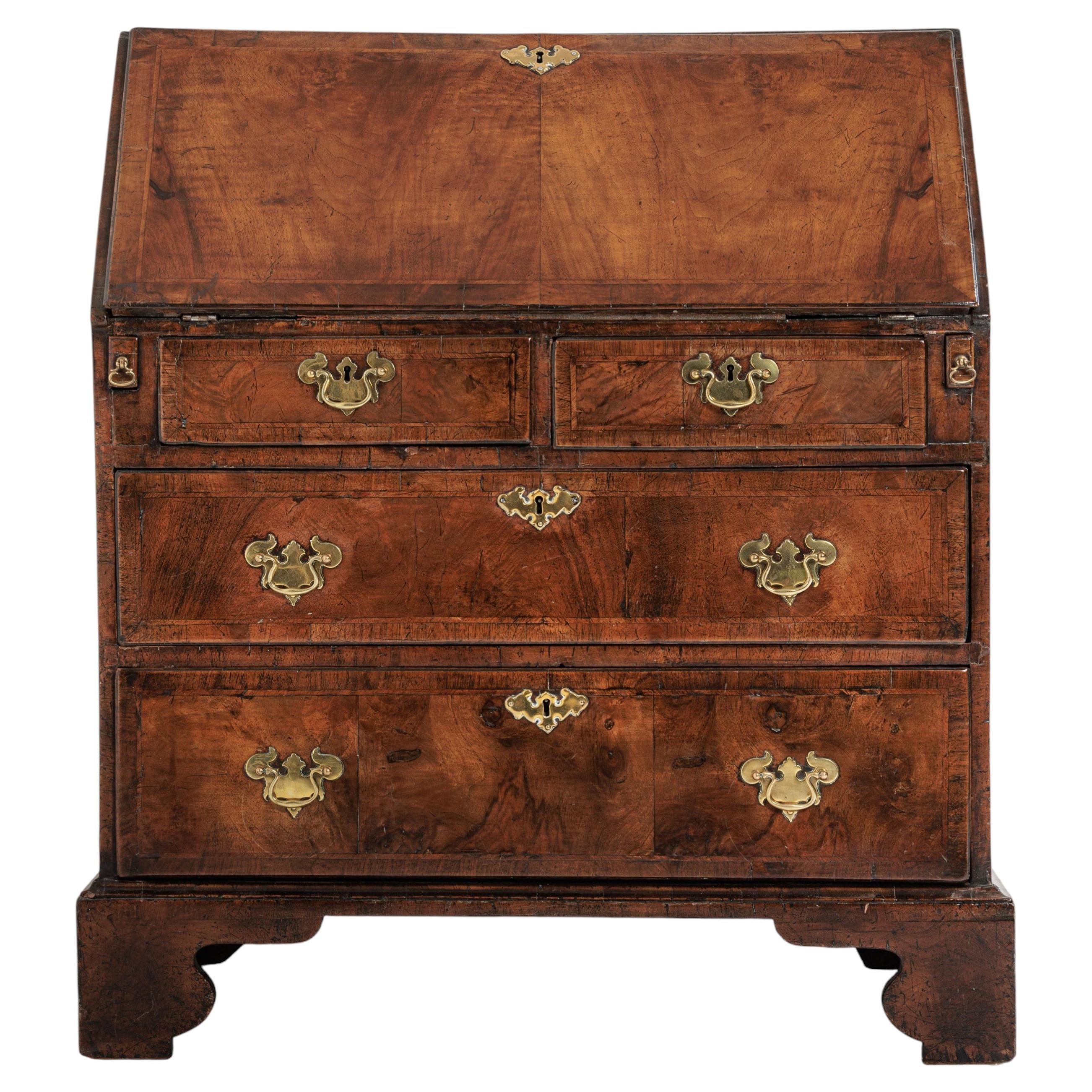 Early English Georgian Walnut Bureau or Secretaires