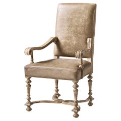 Early English Leather Upholstered Armchair