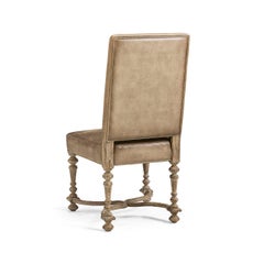 Early English Leather Upholstered Side Chair