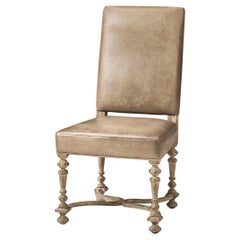 Early English Leather Upholstered Side Chair