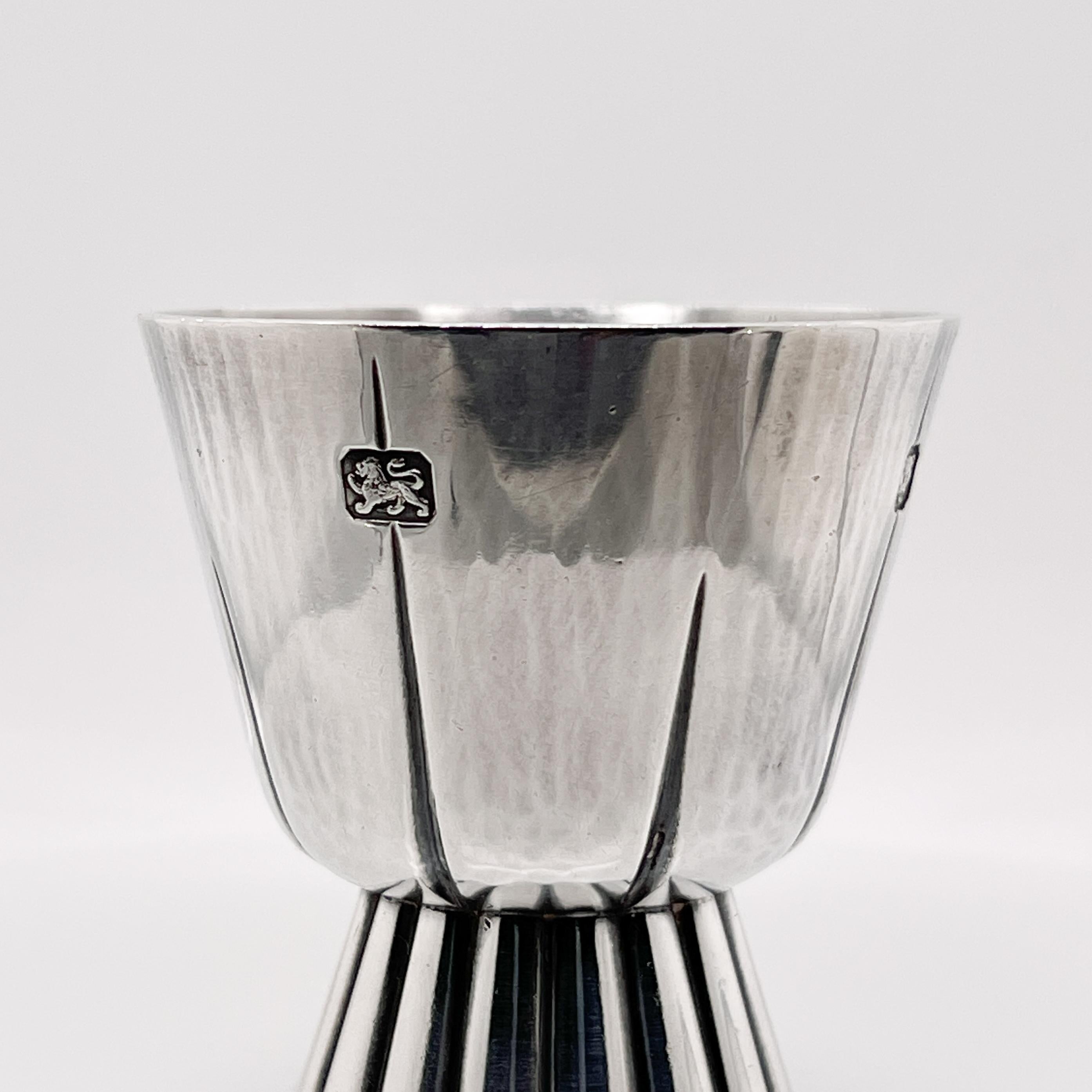 Women's or Men's Early English Modernist Gerald Benney Sterling Silver Cordial Cup or Shot Glass For Sale