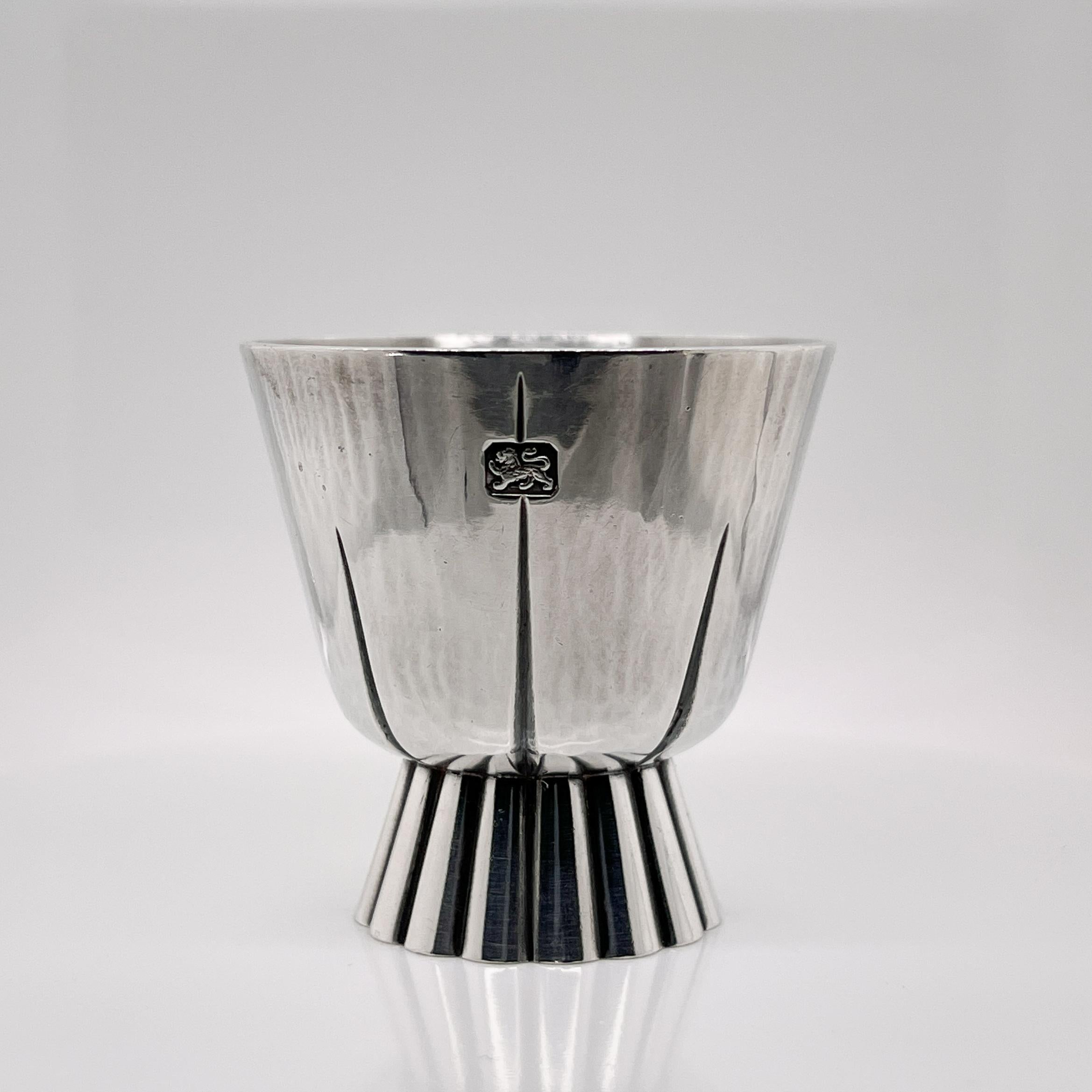 Women's or Men's Early English Modernist Gerald Benney Sterling Silver Cordial Cup or Shot Glass For Sale