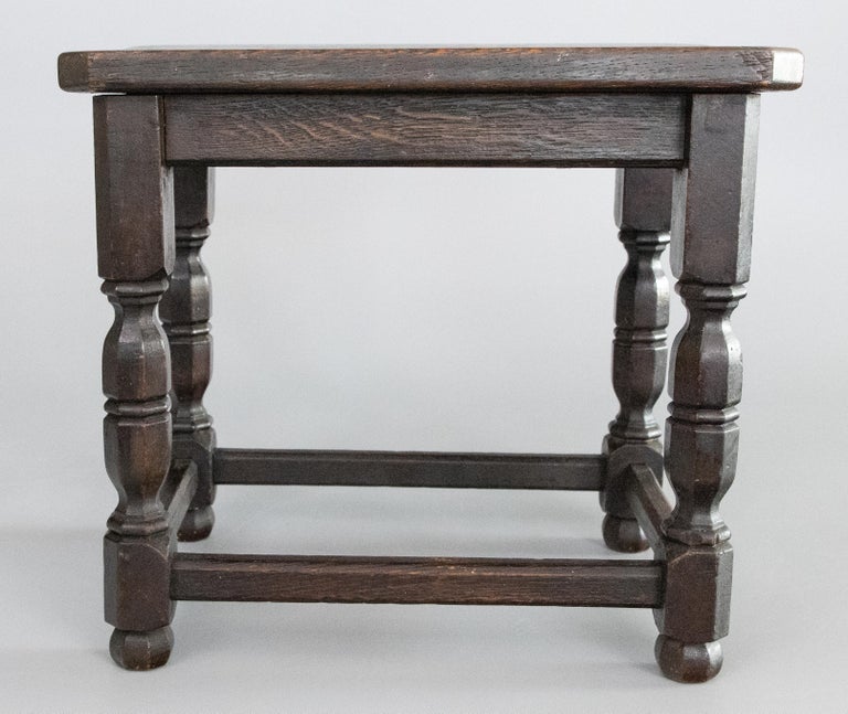 Early English Oak Beveled Stool Footstool For Sale at 1stDibs
