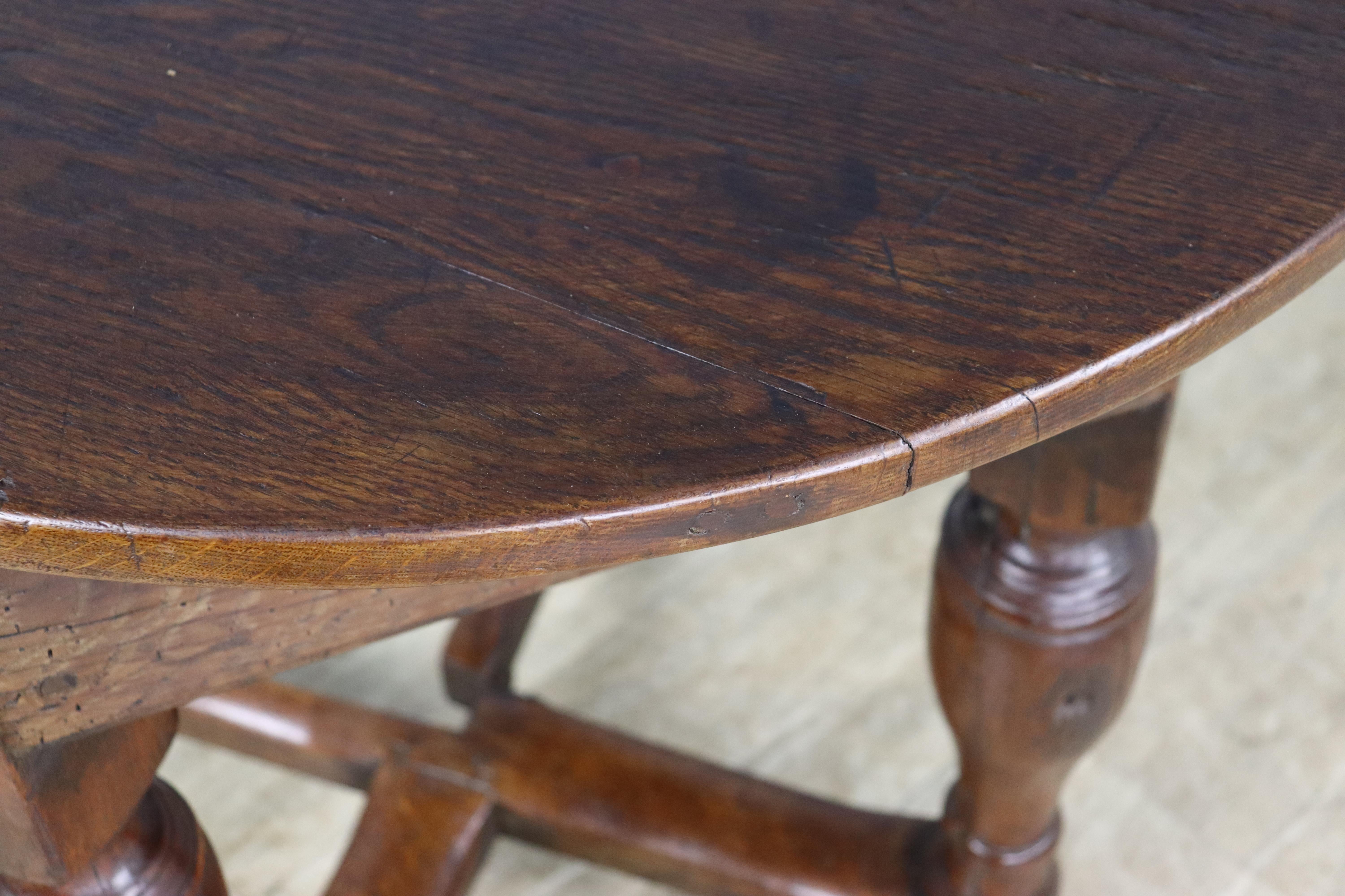 19th Century Early English Oak Credence Table For Sale