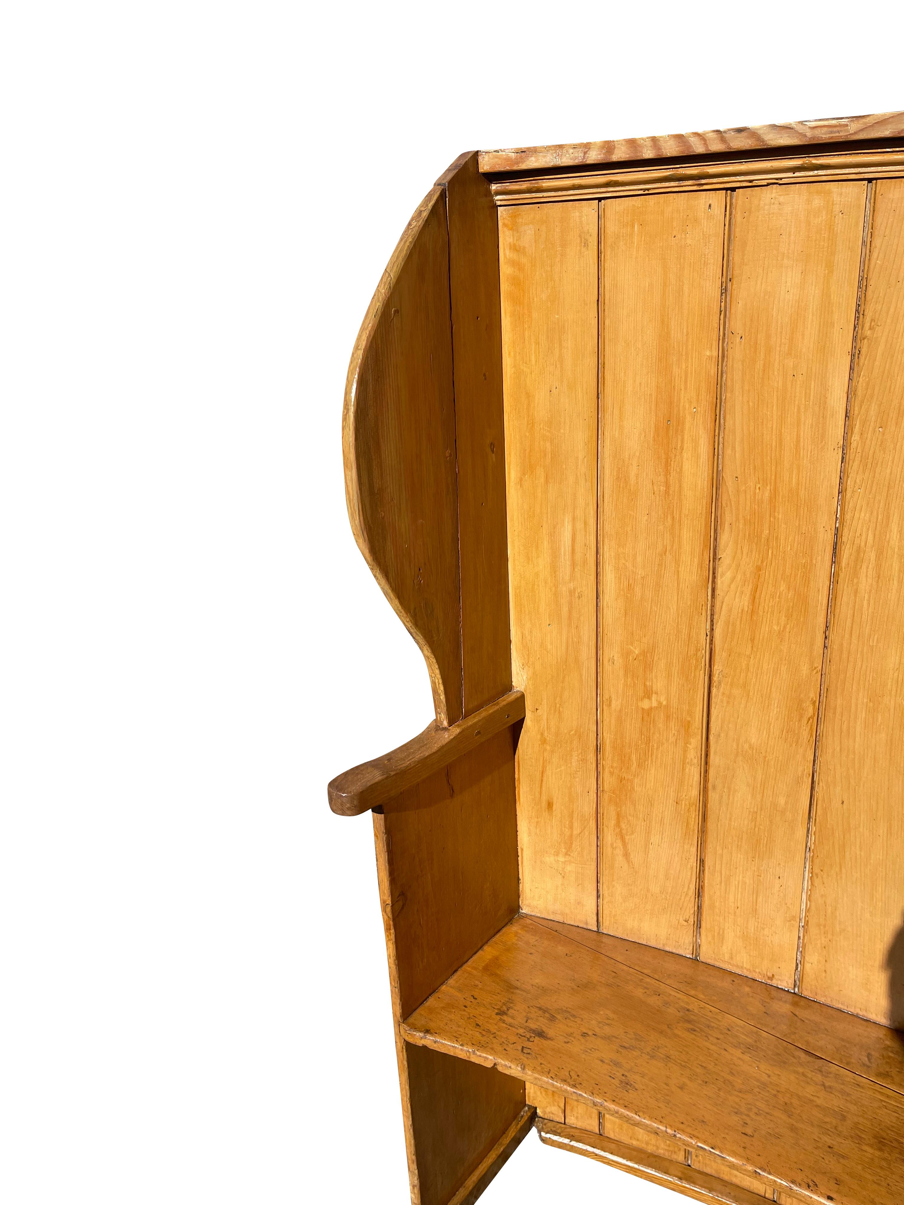 Country Early English Pine Settle or Bench