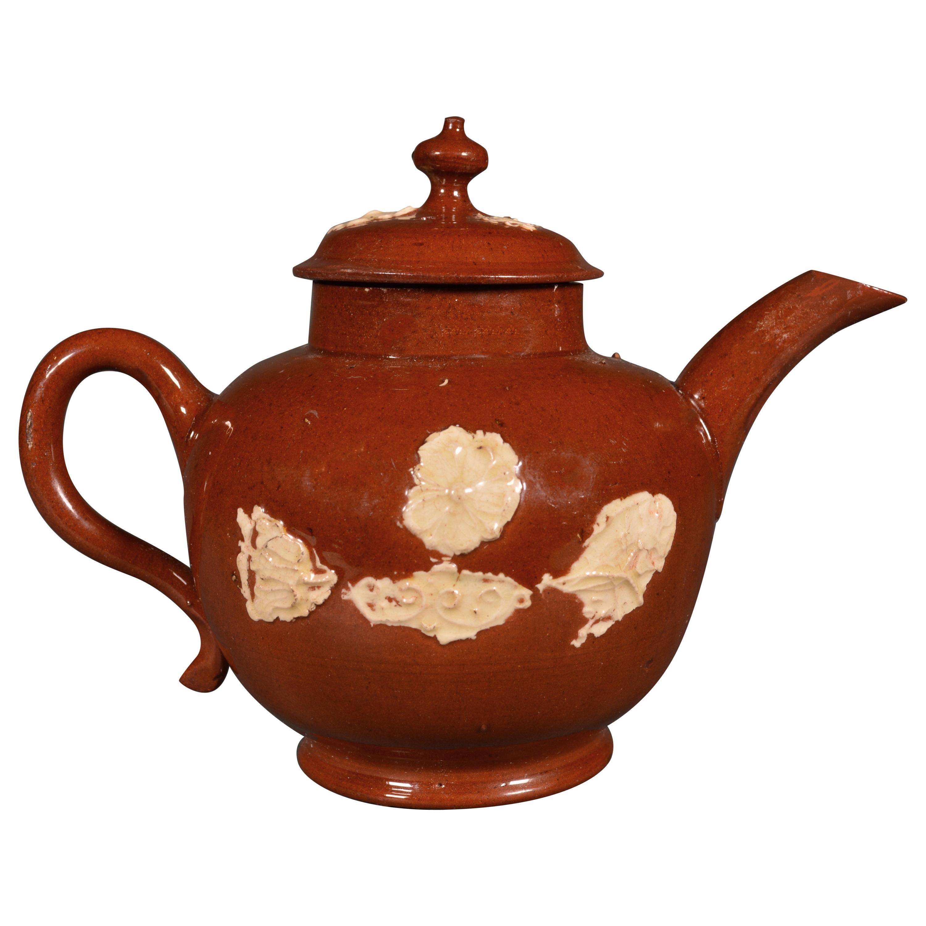 Early English Staffordshire Pottery Redware Teapot, circa 1740-1750