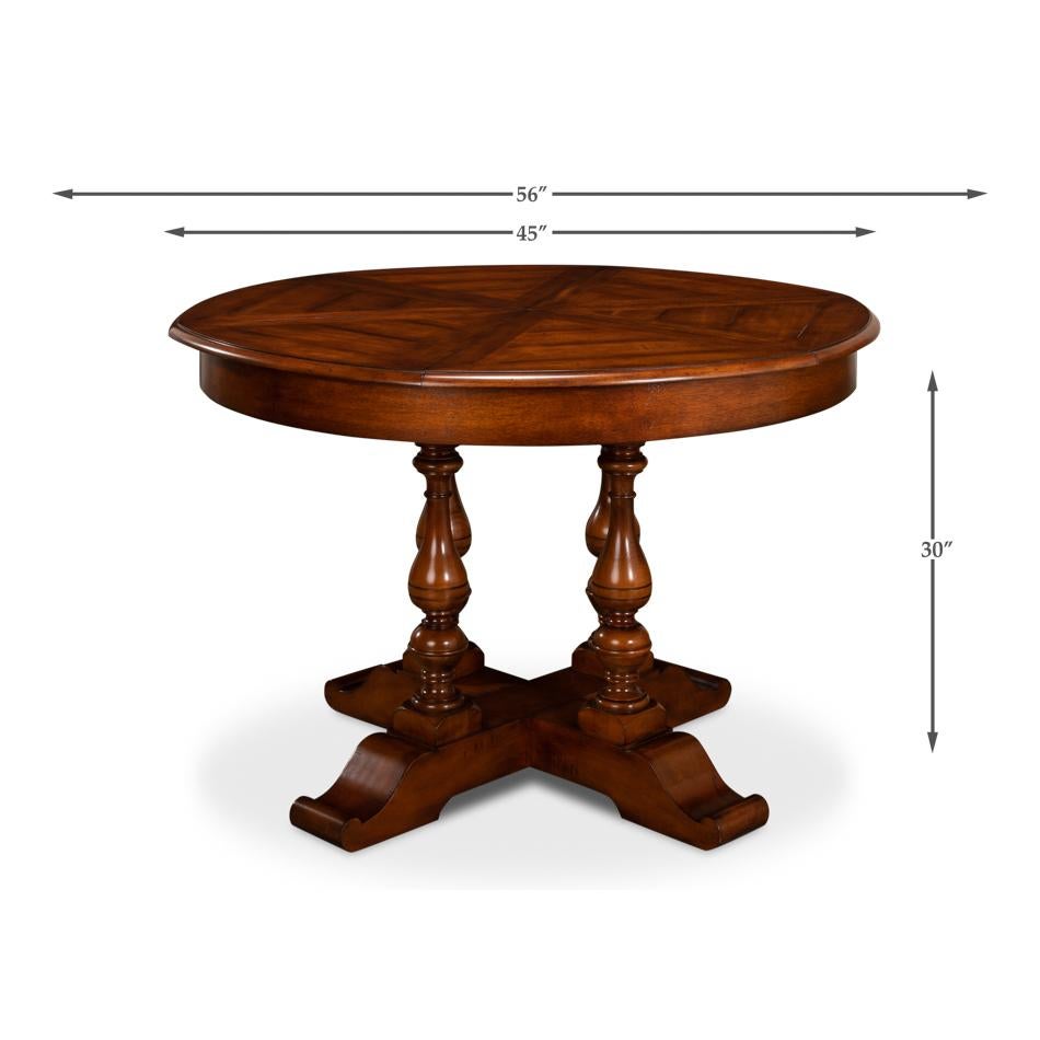 Early English Style Round Extension Dining Table For Sale 3