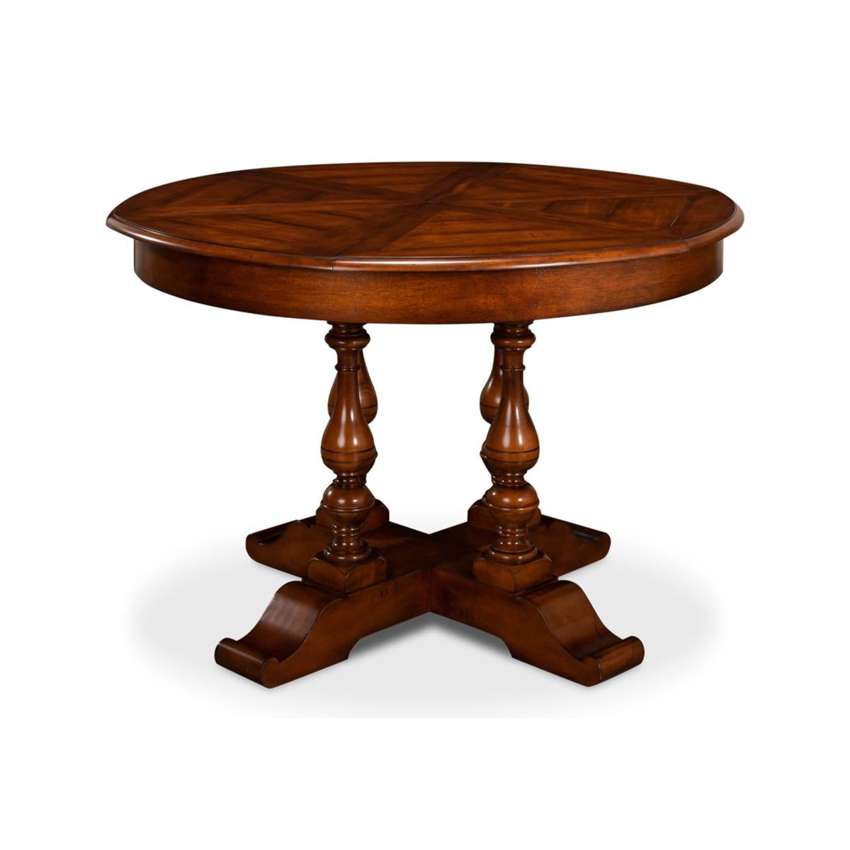 Early English Style Round Extension Dining Table For Sale 4