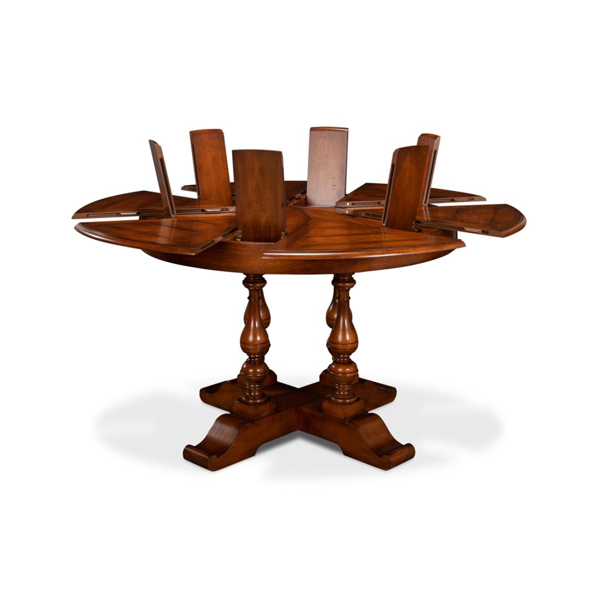 Elizabethan Early English Style Round Extension Dining Table