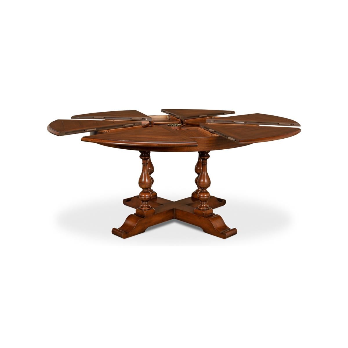 Elizabethan Early English Style Round Extension Dining Table, 70