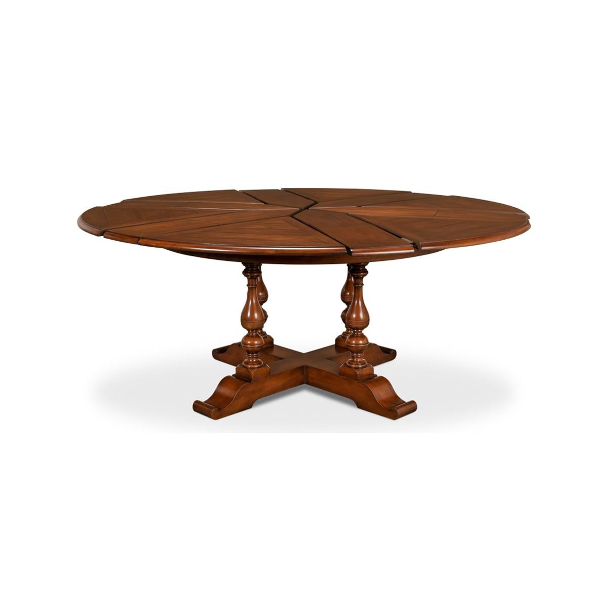 Early English Style Round Extension Dining Table, 70