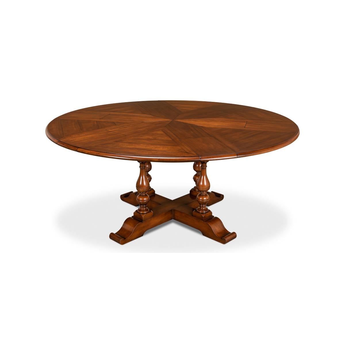 Wood Early English Style Round Extension Dining Table, 70