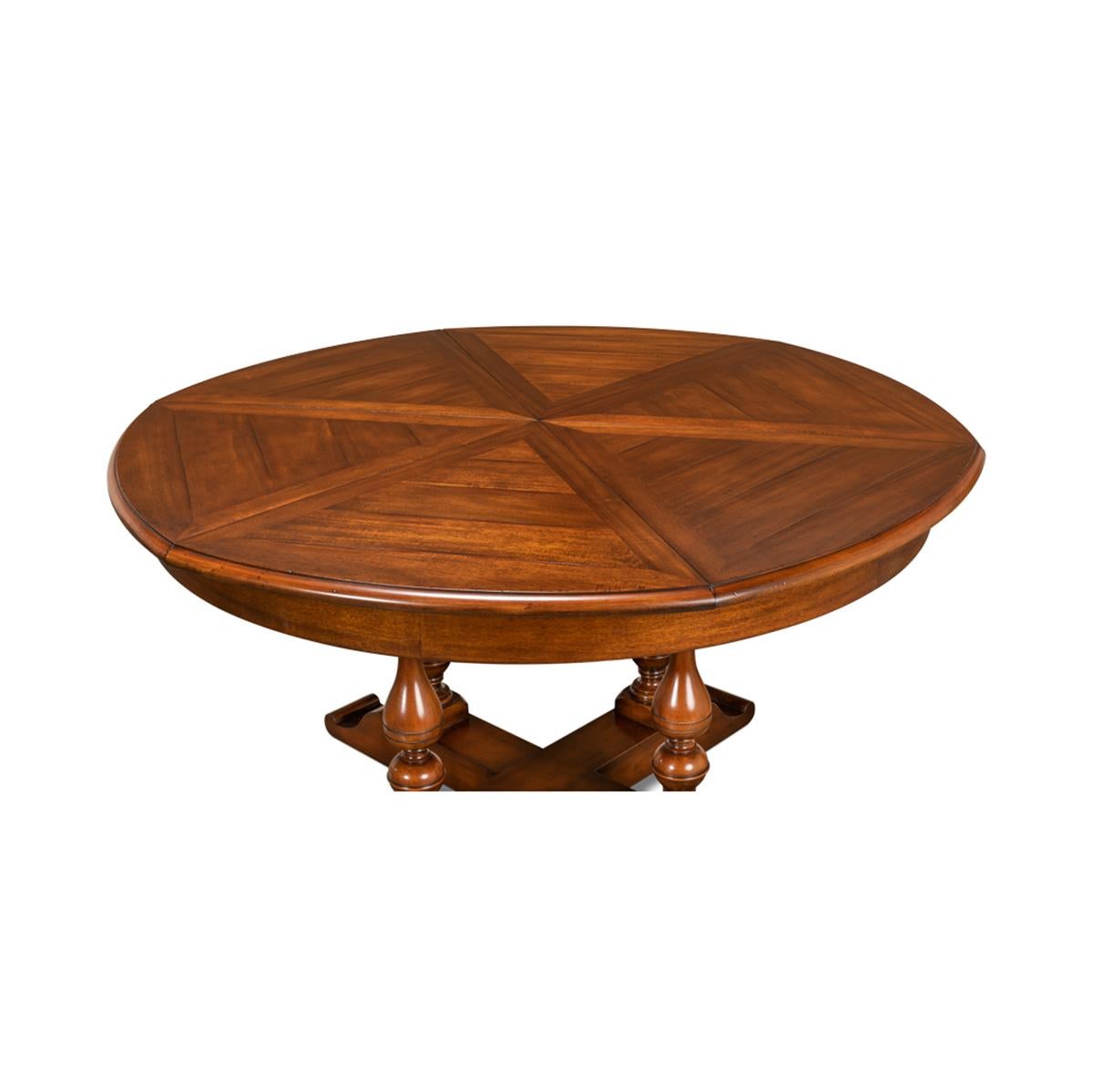 Early English Style Round Extension Dining Table, 70