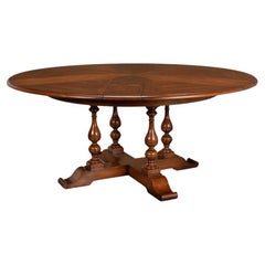 Early English Style Round Extension Dining Table, 70"