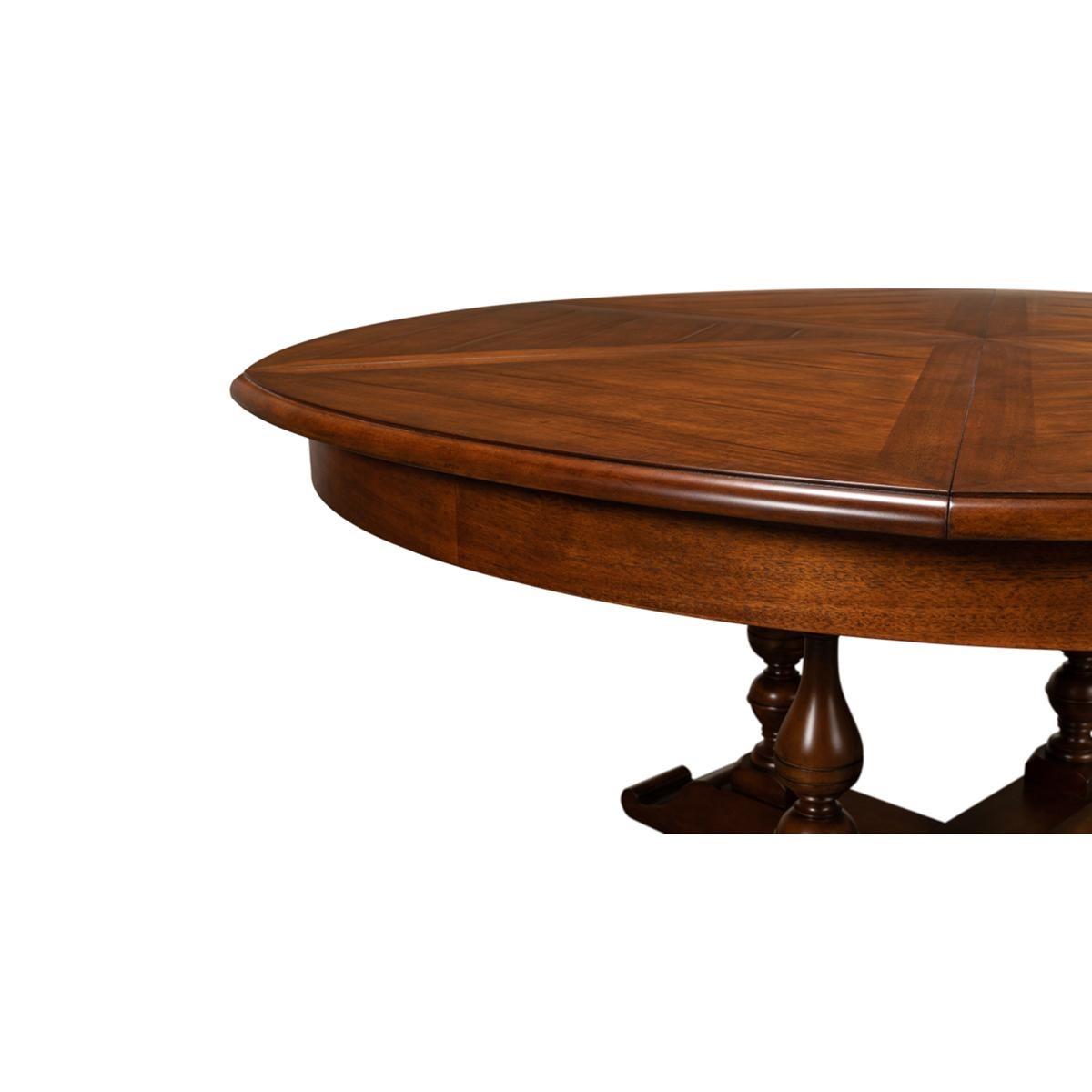 Early English Style Round Extension Dining Table - 84