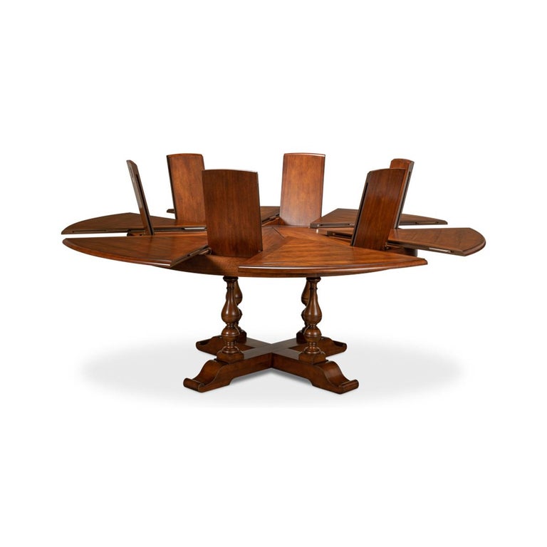 Early English Style Round Extension Dining Table - 84