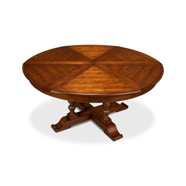 Early English Style Round Extension Dining Table - 84