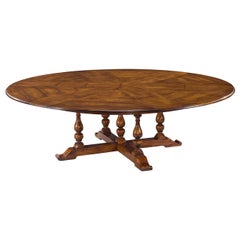 Antique Early English Style Round Extension Dining Table