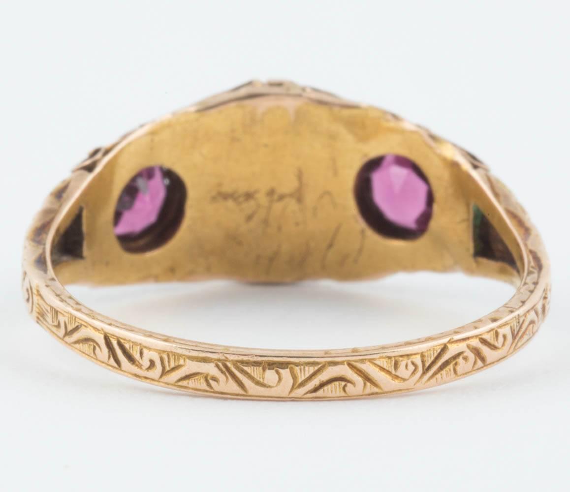 Round Cut Early English Suffragette Ring, 1897
