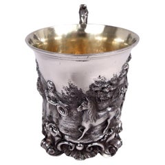 Early English Victorian Baby Cup with Child & Pony Pastoral Scene, 1838