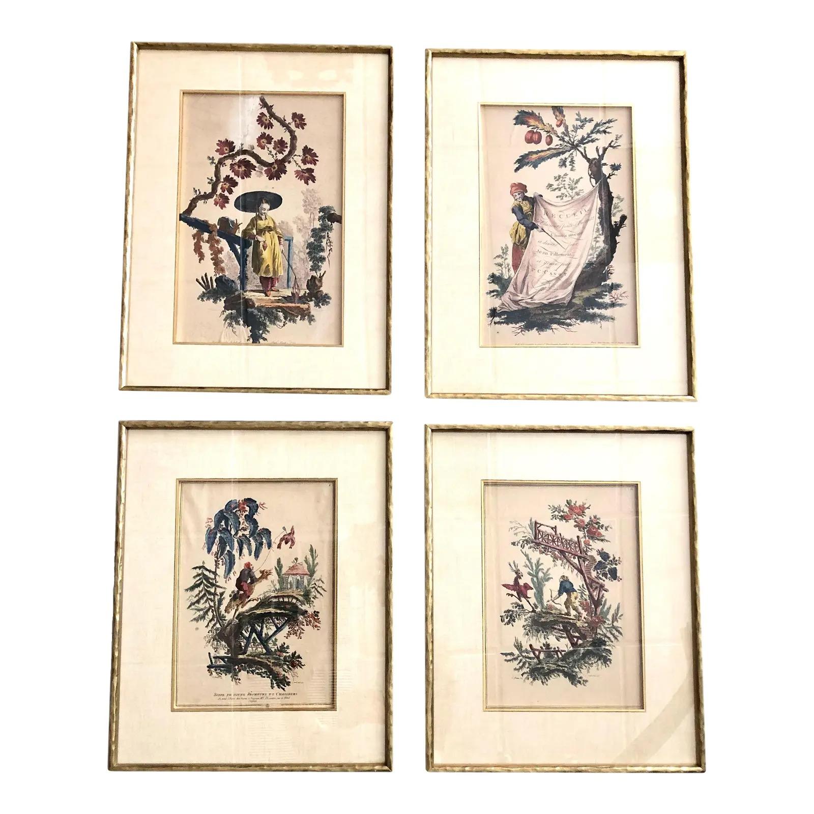 Early Engravings Dated 1759 - Set of 4 For Sale 1