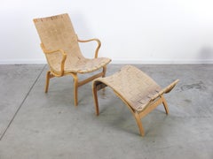 Early 'Eva' Lounge Chair with Ottoman by Bruno Mathsson for Karl Mathsson, 1941