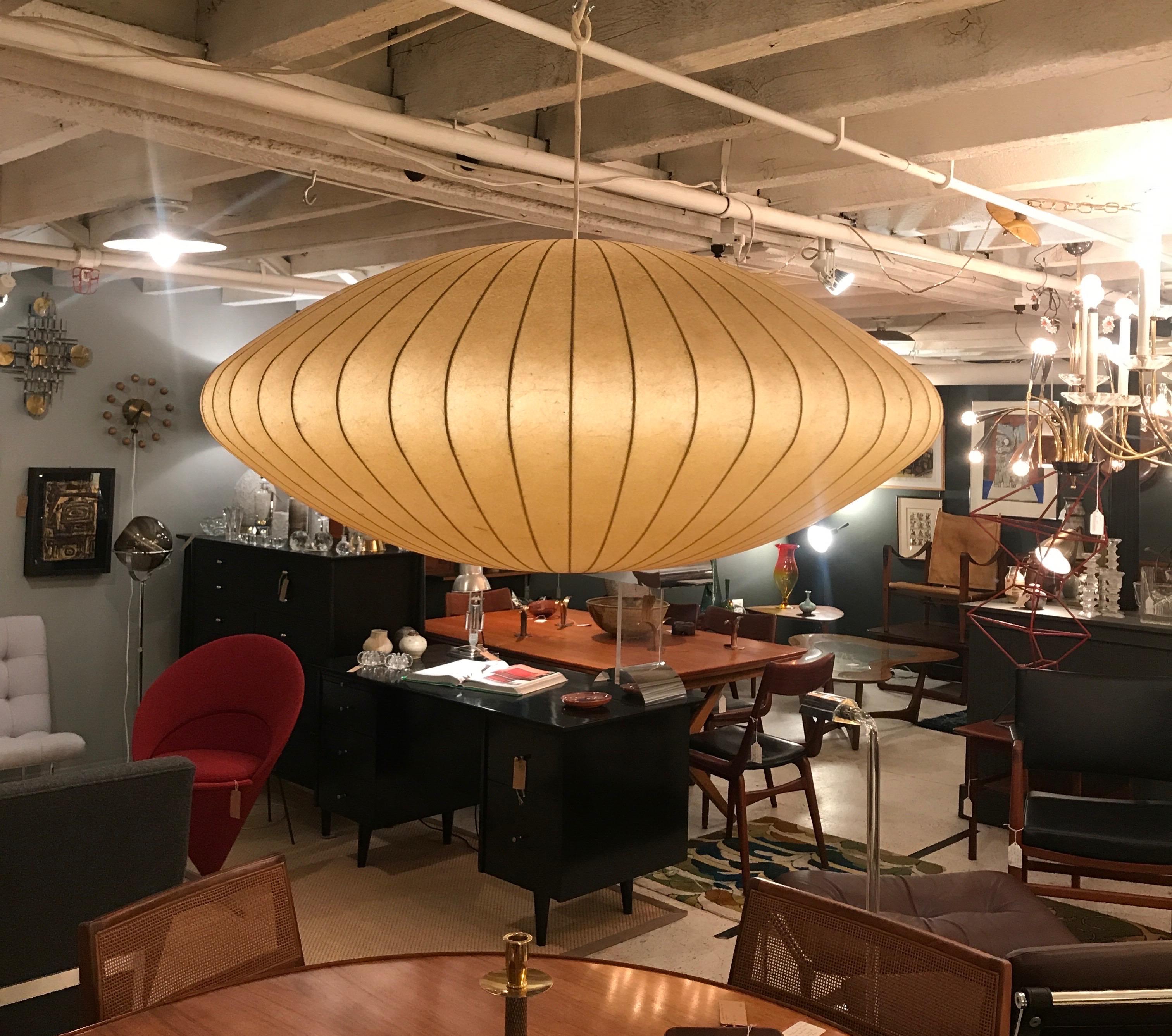 Mid-Century Modern Early Example of a George Nelson Bubble Lamp Chandelier, 1950s