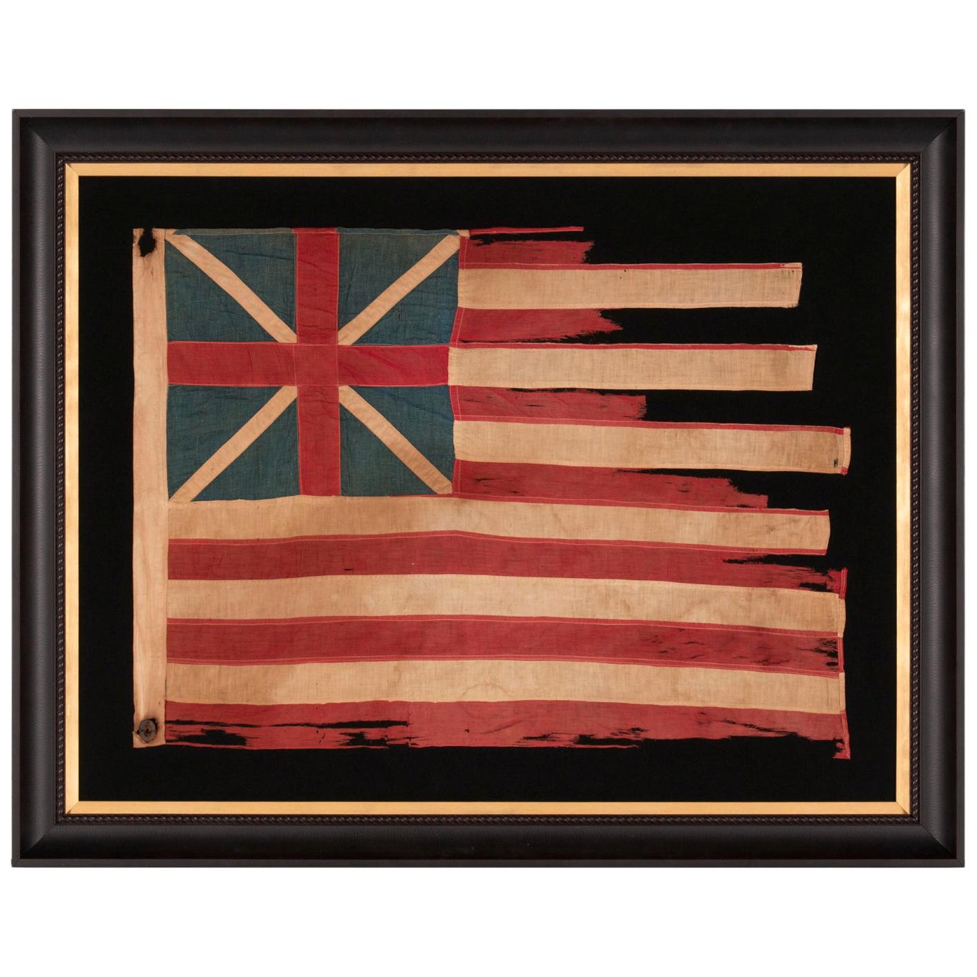 Early Example of the "Grand Union" American Flag, the First Flag of America