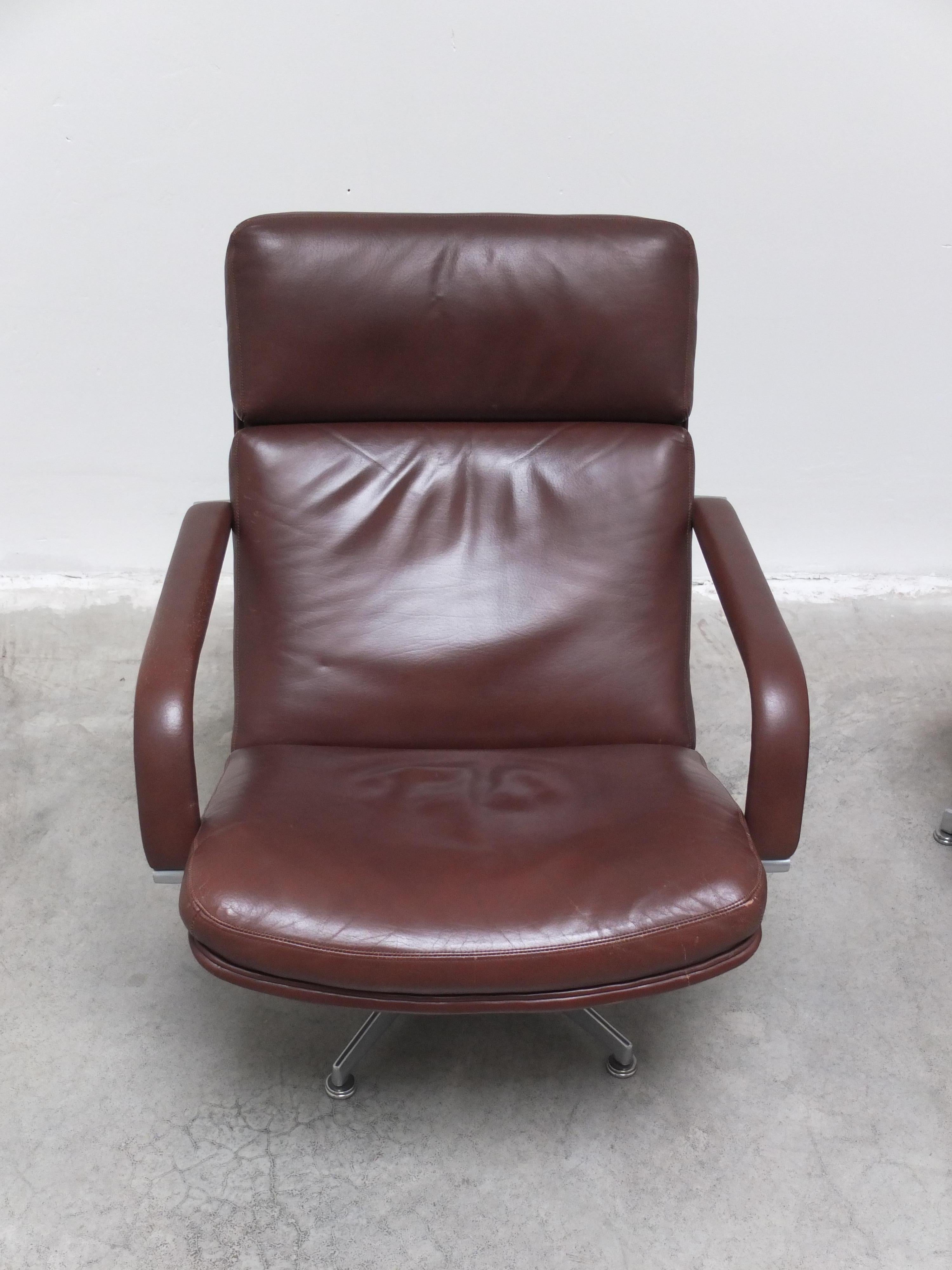 Early 'F141' Lounge Chair with Ottoman by Geoffrey Harcourt for Artifort, 1972 For Sale 7