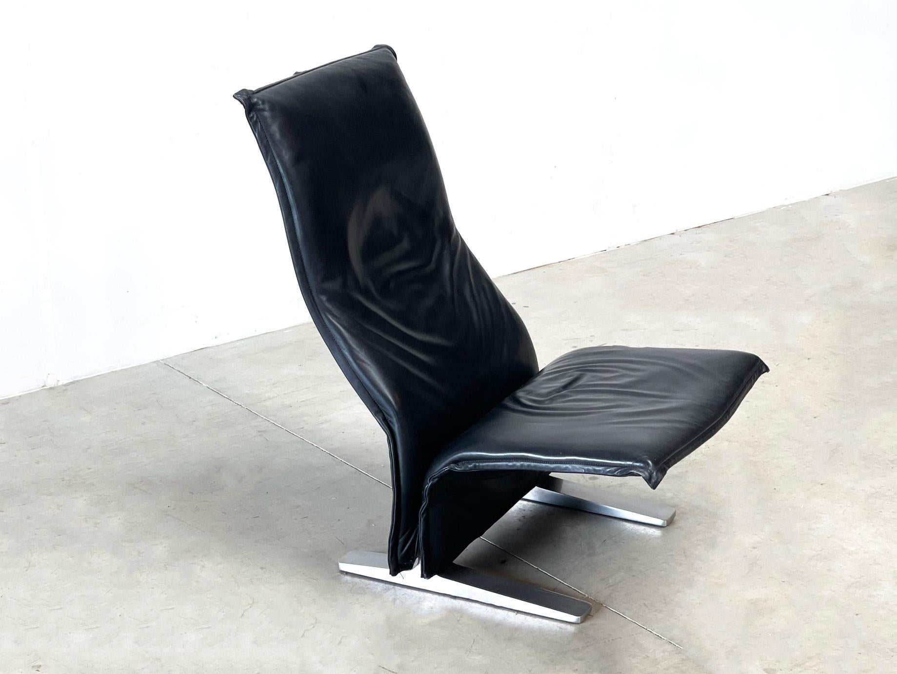 Leather Early F780 black leather easy chair by Pierre Paulin for Artifort