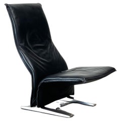 Early F780 black leather easy chair by Pierre Paulin for Artifort