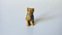 Early Fabergé Tiger’s Eye Cat, Diamond Collar, Sapphire Eyes, c.1880