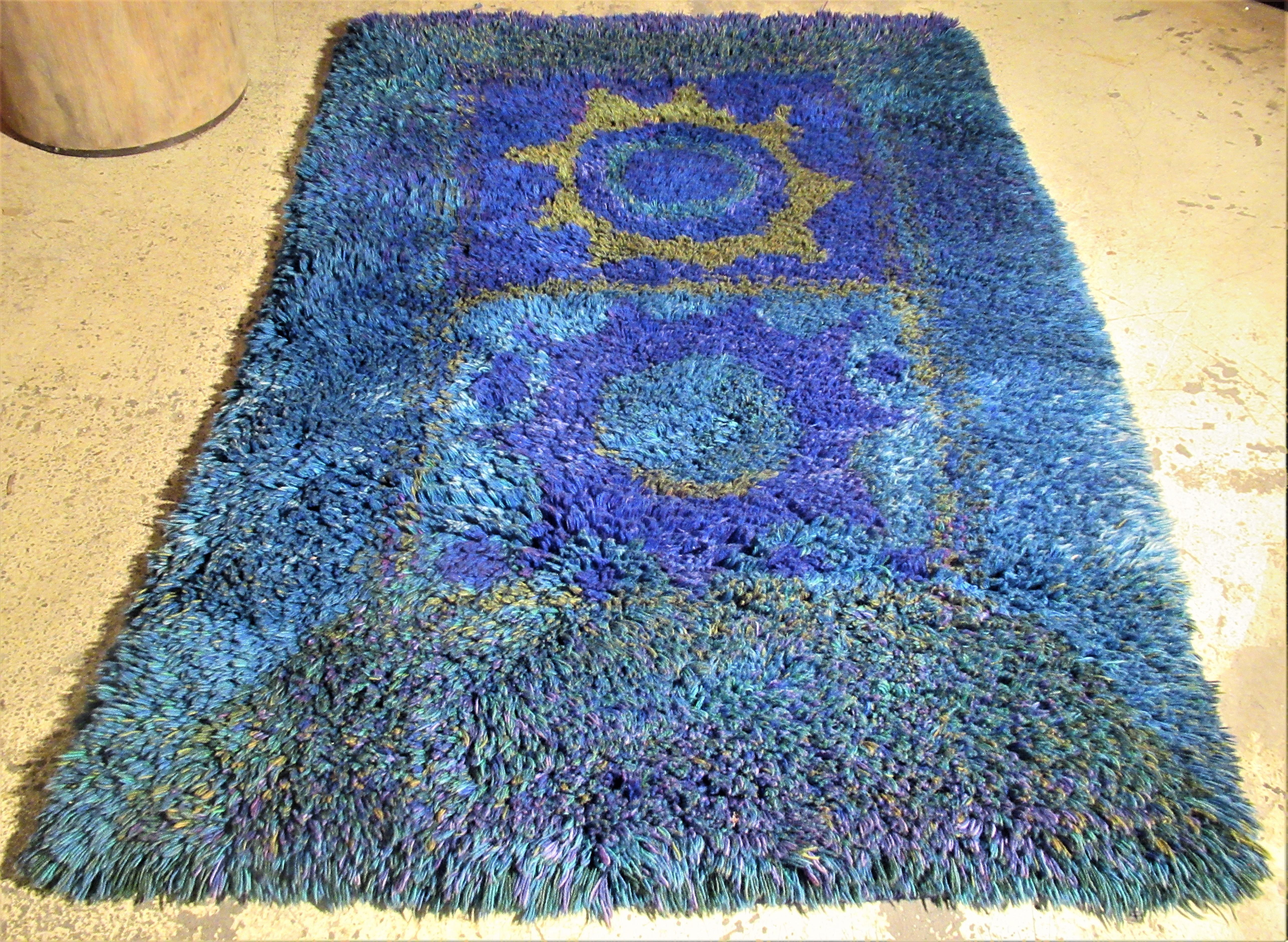  Early Finland Modernist Handwoven Long Pile Wall Tapestry Rug by Ritva Puotila 6
